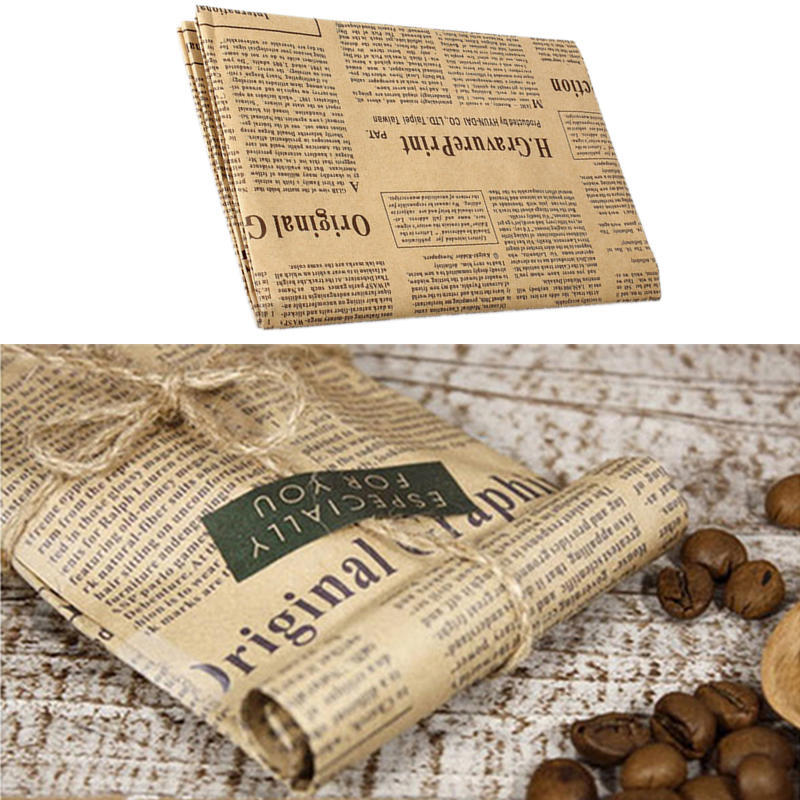 Ambalaj Kağıdı Hediye Paketi Çift Taraflı Noel Kraft Kağıt Vintage