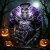 Men's Quick Dry Mesh Long Sleeve Golf Shirt Halloween Print