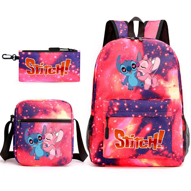 School Season Student Backpack Heat Transfer Backpack Satchel Pencil Bag Three-Piece Set