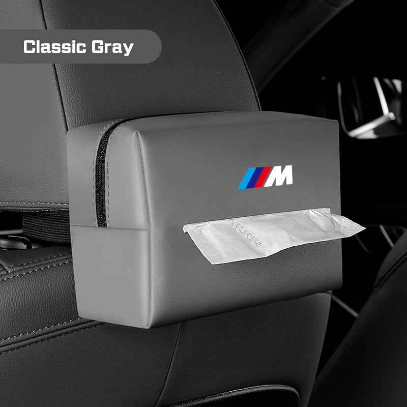 Car Tissue Bag For BMW 1 3 5 7 Series E38 E46 E60 E90 E87 G30 G20 G11 G70 X1X3X5 X6 X7 Seat Back Napkin Case Armrest Kleenex Box