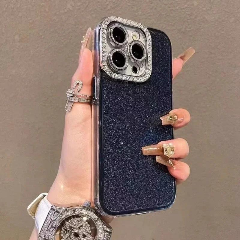 Luxus Glitzer Diamant Handyhülle Für iPhone 14 15 16 Plus 11 12 13 16 Pro Max Stoßfest Hart Rückseite Kameraschutz Hülle