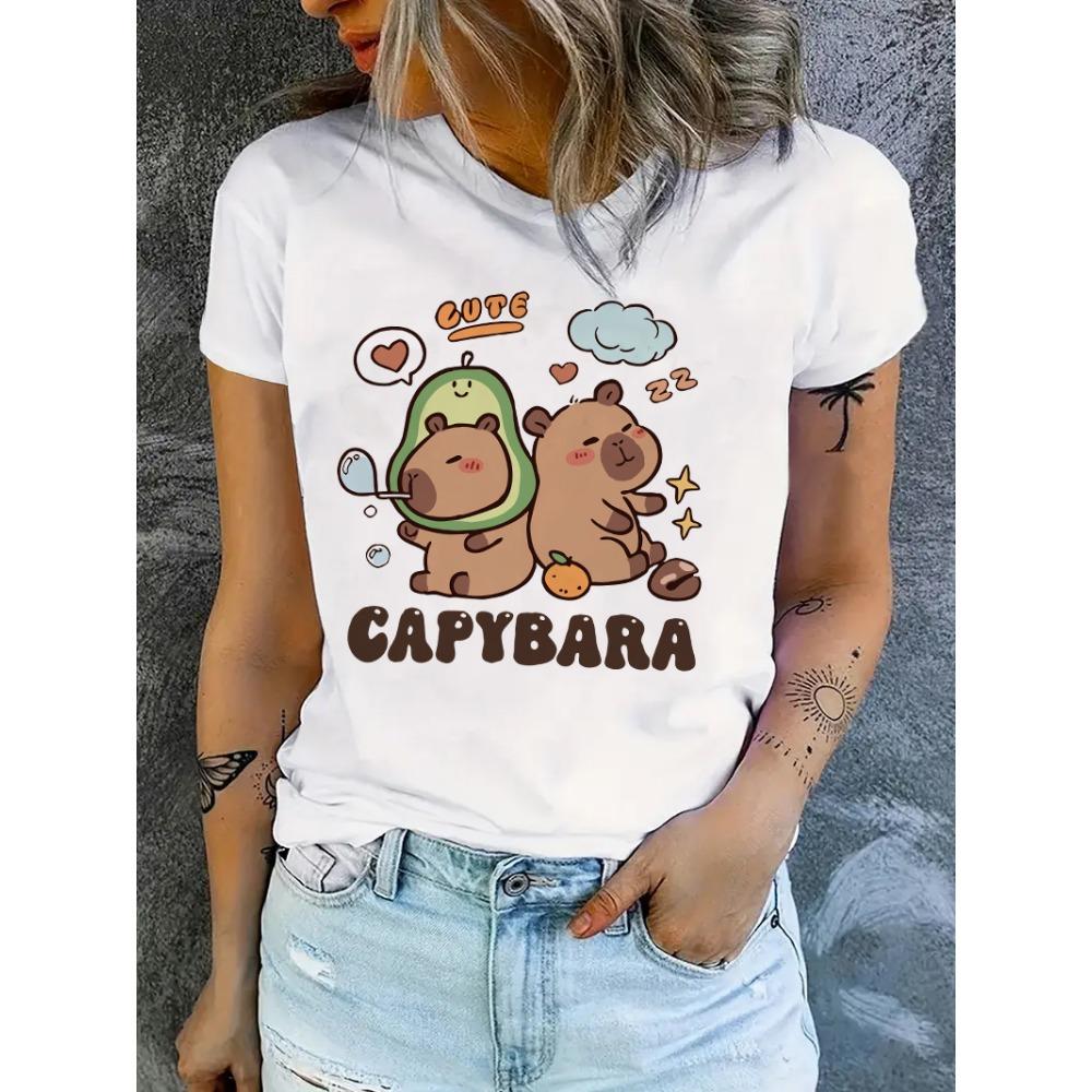 Милая женская футболка с мультяшным принтом дельфина, с коротким рукавом XS