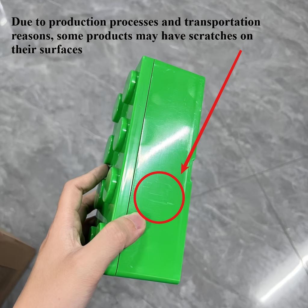 Rectangular Building Blocks Pencil Case,Campus Style Stationery Organizer Box,Desktop Storage Box,Office Storage Box