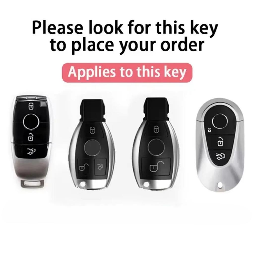 Fashion Alloy Car Key Case Cover With Chain For Mercedes Benz Ce Abs Class Gle Gla Glb Glc Gls Amg W176 W177 203 204 205