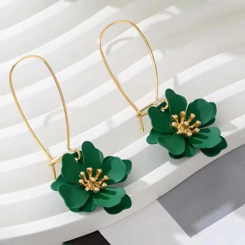 South Korea Ins Sweet Temperament Flowers Drop Earrings Ladies Personalized Creative Wedding Accessories Gift