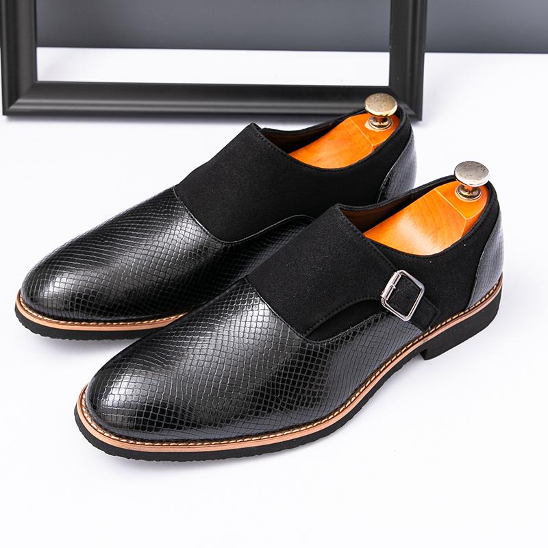 

Лоферы с ремешком-монком Новые мужские остроносые черные коричневые лоскутные кожаные туфли дизайнерская формальная свадебная выпускная обувь для вечеринки по случаю возвращения домой 38 чёрный