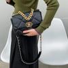 Borsa bocca in pelle di pecora stile Xiaoxiangfeng da donna, borsa a tracolla a rombi con catena, borsa in pelle da donna con chiusura, borsa a tracolla messenger 19