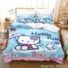 Carino set biancheria da letto Hello Kitty Angelo Federa Anime Giapponese Biancheria da letto Copripiumino Stampato 3D Copripiumino Regalo per Bambini Bambino