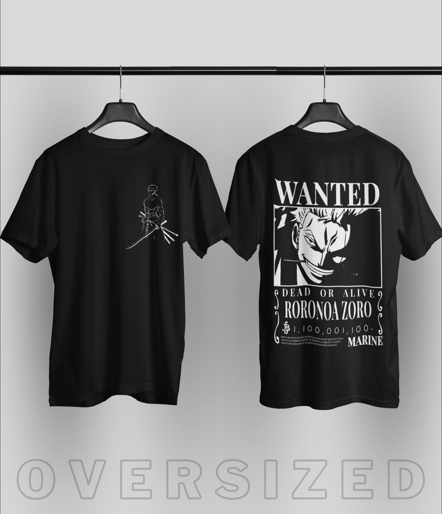 Herren T-Shirt One Piece Anime T-Shirt Roronoa Zoro Druck Cosplay Jugend Übergröße Baumwolle Kurzarm Oberteil Lässige Mode Kleidung L