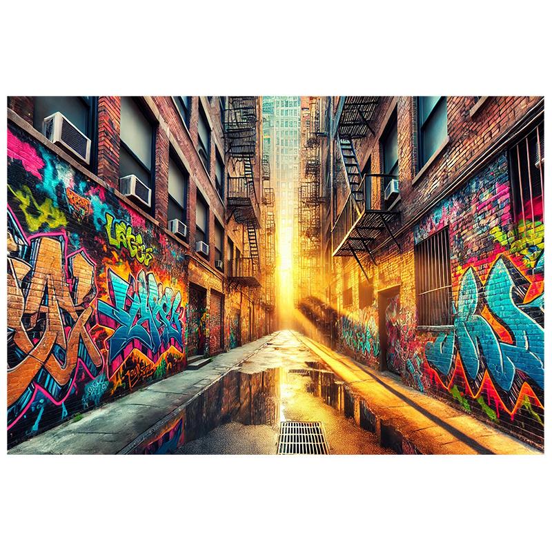 1 urban graffiti street scene background fabric, multi-functional and reusable polyester fiber, suitable for all seasons