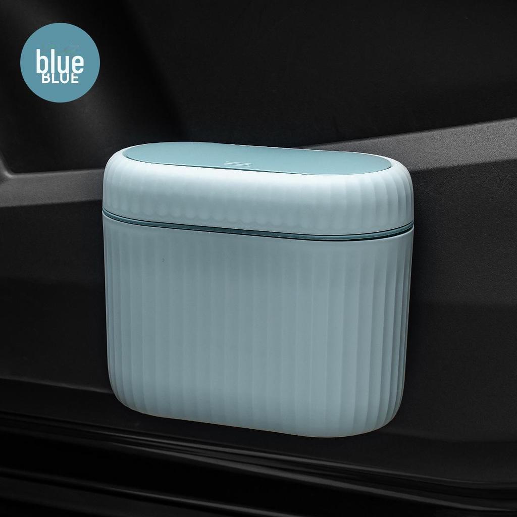 New 25L Portable Car Trash Can with Bullet Cover - Hanging & Desktop Wastebasket