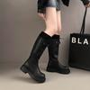 Autumn and winter new muffin bottom round head fashion casual long women's boots tide