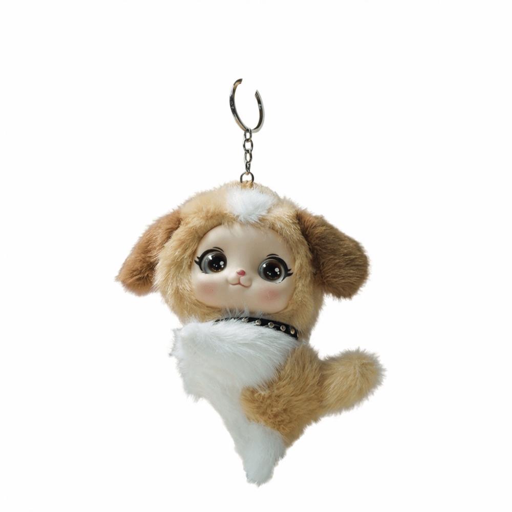 

Vinyl Face Plush Key Ring Soft Material Kawaii Plushie Accompanying Toy Plush Toy Backpack Decor Dog