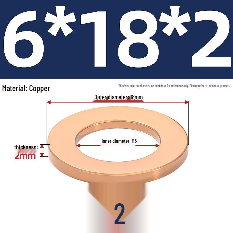 National Standard Red Copper Gasket Seal Ring and Flat Washer M3-M60mm for Marine Instruments