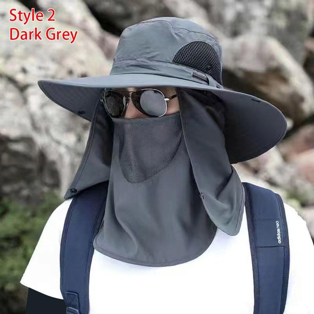 1Pcs Full Face Cover Fishing Hat Sun Cap Summer Hat Outdoor Anti UV Hiking Hat Women Men