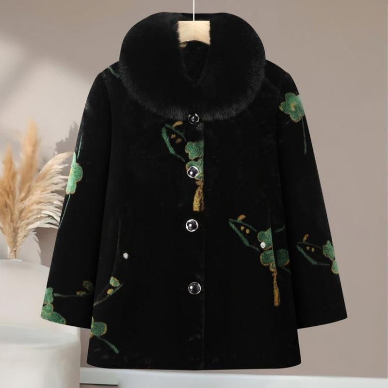 

Осенне-зимняя бархатная куртка жена длинная искусственный мех большой размер топ женское утолщенное теплое пальто 6XL [recommended 160-82.5 kg]