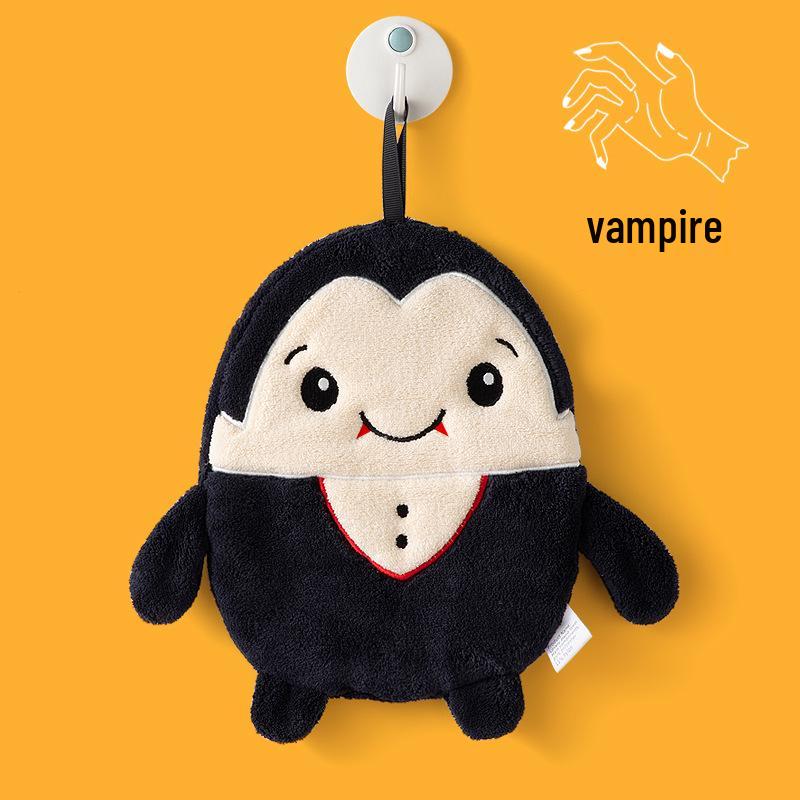 Halloween Hanging Hand Towel: High-Quality Coral Fleece, Thick, Water-Absorbent, Quick-Drying, Perfect for Kids