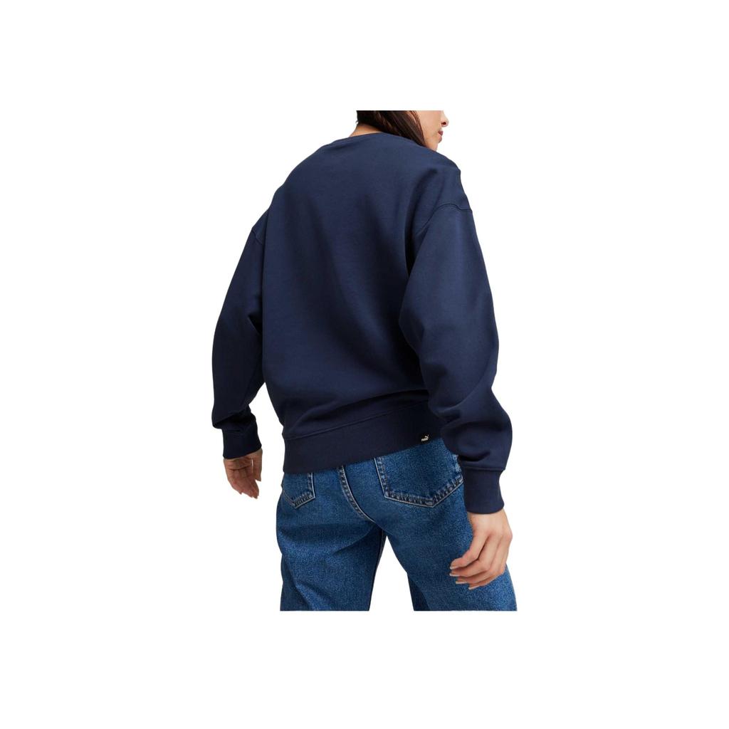 Puma Jednobarevné Módní Měkké Prodyšné Pohodlné Tričko s Dlouhým Rukávem a Spuštěnými Rameny Dámské Topy Námořnická Modř 682159-14