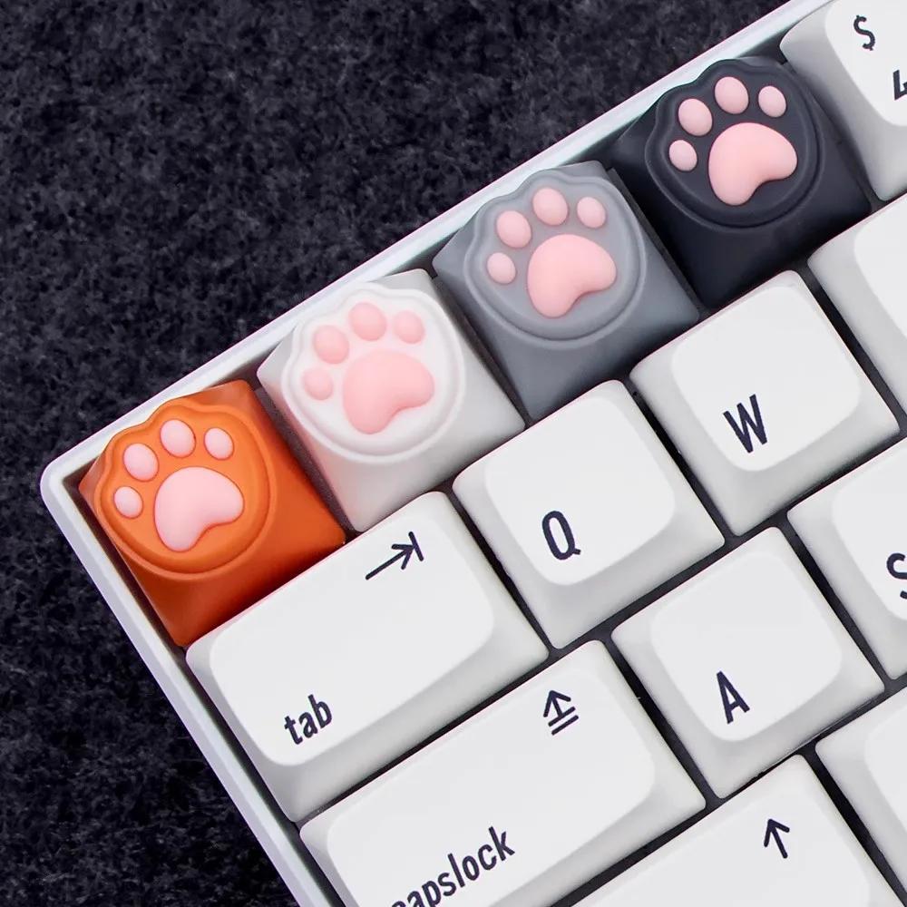 10/20PCS Cute Silicone Cats Claw Keycaps for Mechanical Keyboards Soft Design DIY Keys Caps Customizable Keyboards Accessories