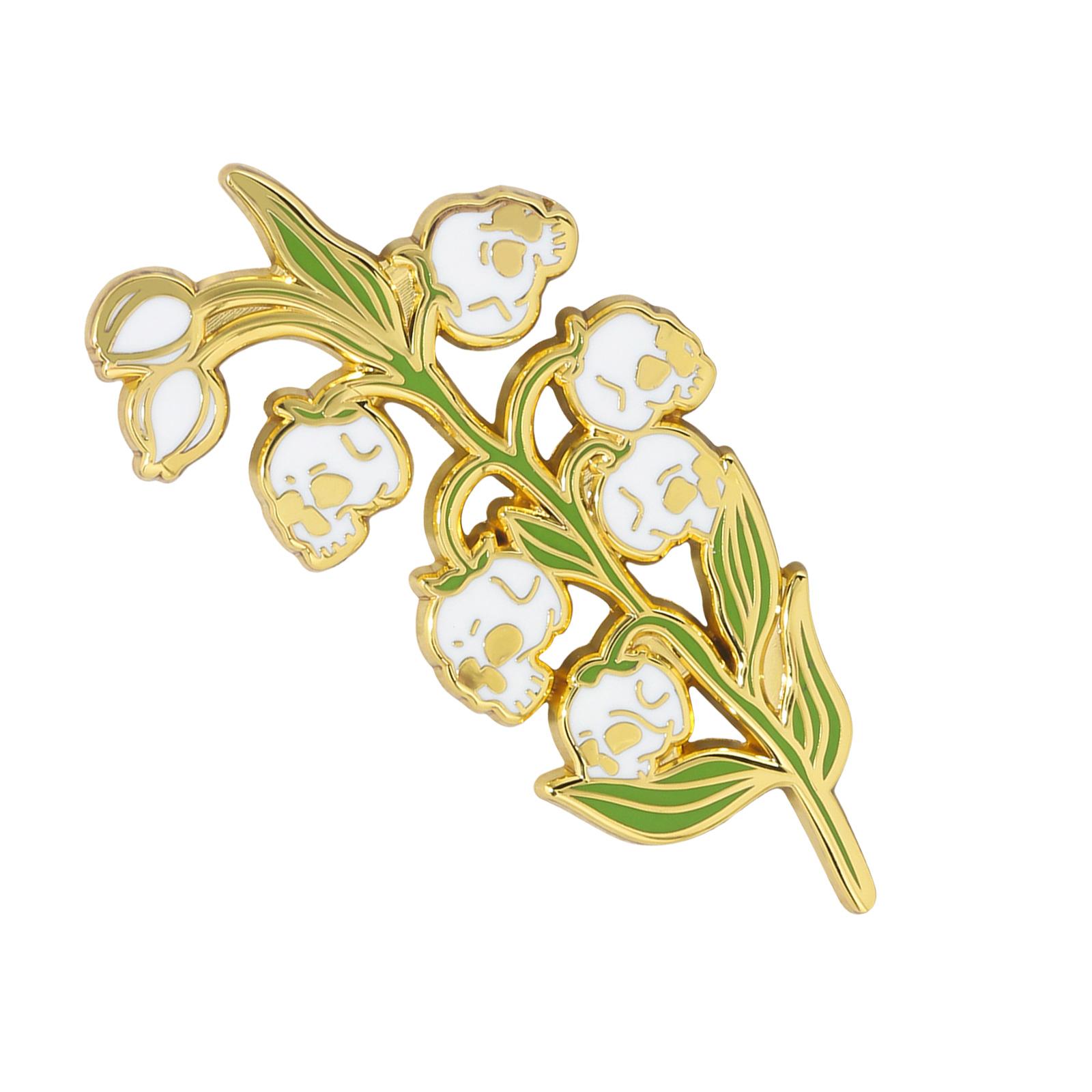 

Брошь в виде черепа с ландышами, уникальный дизайн из прочных сплавов для вечеринок и фестивалей