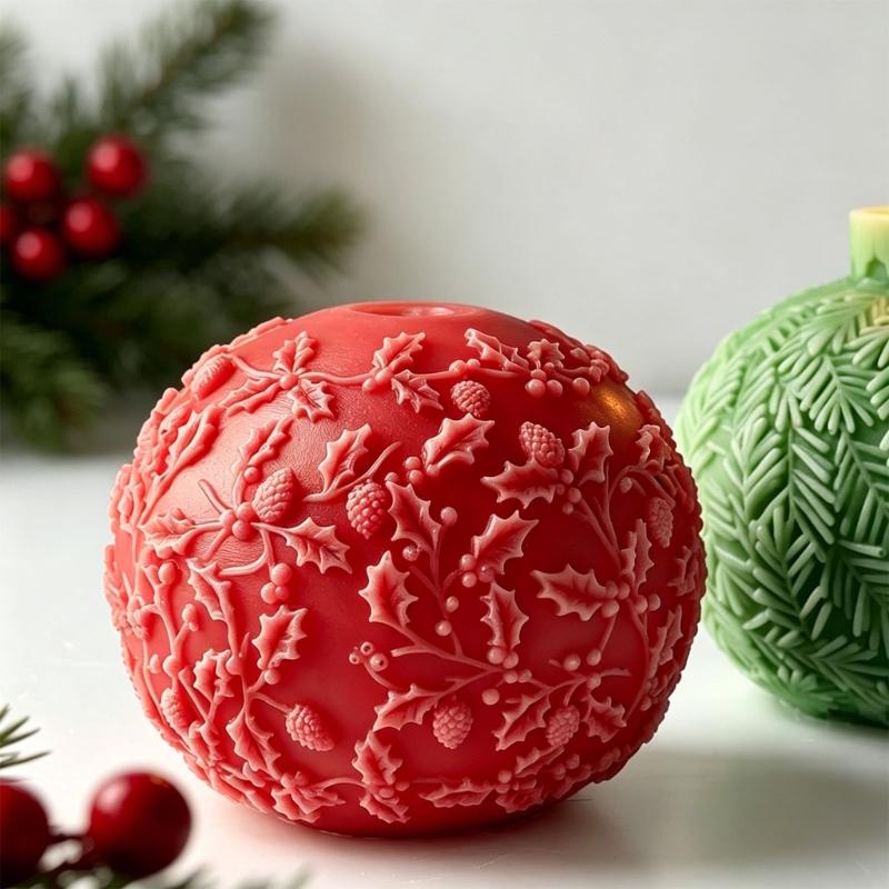 Christmas Crystal Ball Shape Silicone Candle Molds For Resin Casting Making Candle Soap Home Decoration Holiday Present