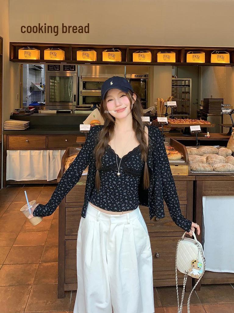 Elegant Floral Lace Camisole & Long Sleeve Cardigan Set for Women