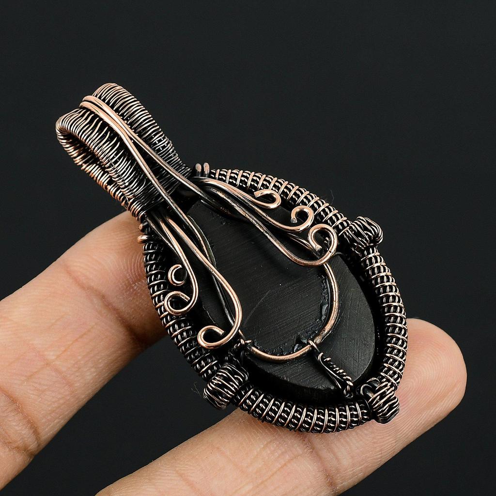 Abalone Shell 999 Copper Wire Wrapped Pendant, Handmade Gemstone Pendant Jewelry, Gifts For Wife Brand New Pendant