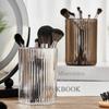 Neuer Vintage gestreifter Make-up-Becher Acryl einfarbiger Kosmetik-Halter Schreibtisch Stifte-Halter für Pinsel