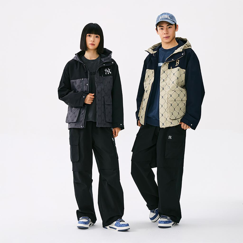 New MLB MONOGRAM Collection Boston Red Sox 25FW Jacket Unisex Standard Sand 3AWJM0154-43SAS