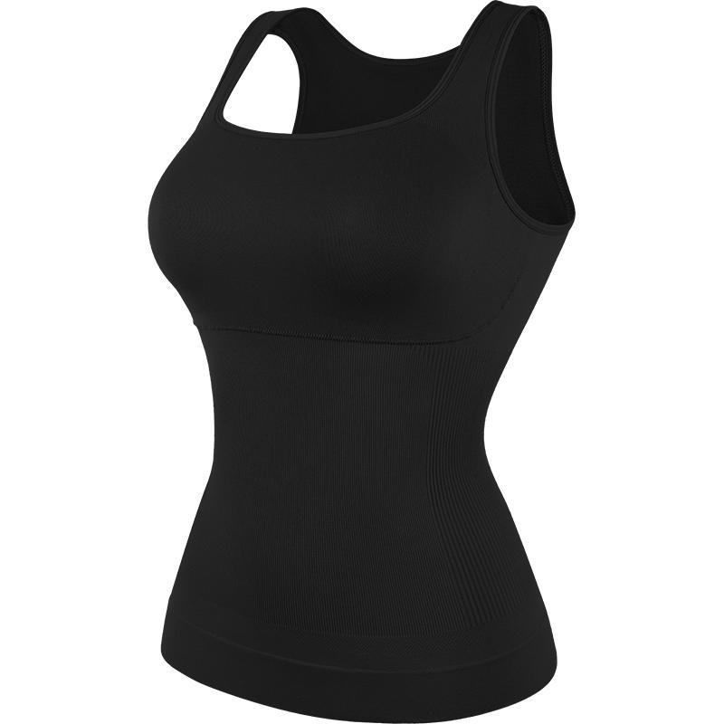

Женский компрессионный топ-майка Shapewear с квадратным вырезом, коррекция живота, боди-шейпер, тренажер для талии, мягкое мягкое нижнее белье с набивкой S