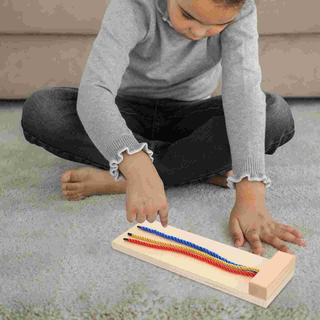 Wooden Braid Hair Toy Kids Early Educational Toy Montessori Learning Tool Life Skill Toy Girls Braiding Toy Wooden Teaching Aid