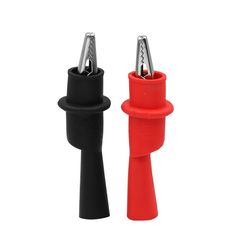 2Pcs Alligator Clips Test Clip Clamp Set Red Black Wire Tips 10A 1000V Multimeter Tester Probes For Ac Dc Power Measurement