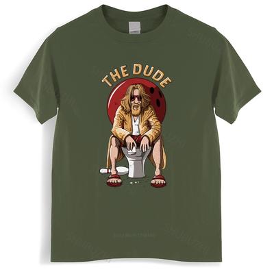 New Arrived Mens T Shirt Humorous The Big Lebowski The Dude T Shirt Summer Tee Regular Fit Movie Homme Black T-shirt Euro Size