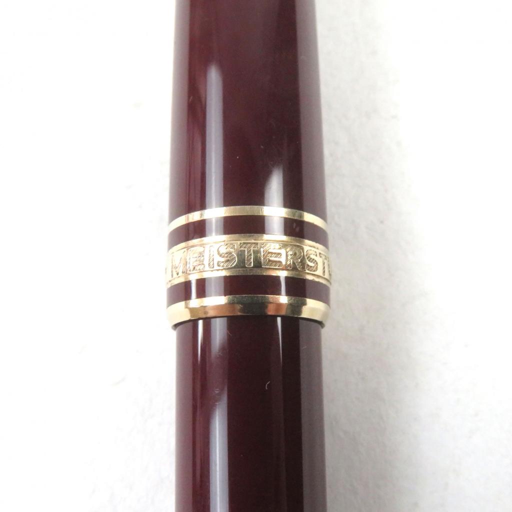 Great MONTBLANC Fountain Pen Meisterstck Classic Logo Engraved White Star 14K Used