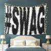 Black White Vintage SWAG Trendy Tapestry, Street Hip-Hop Wall Hanging for Bedroom Living Room Dorm Decor