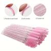 50pcs/bag Makeup Brush Lash Swans Crystal Eyelash Applicator Disposable Diamond Handle Nylon Mascara Wands Brush Cosmetic Brushes, YGirlash