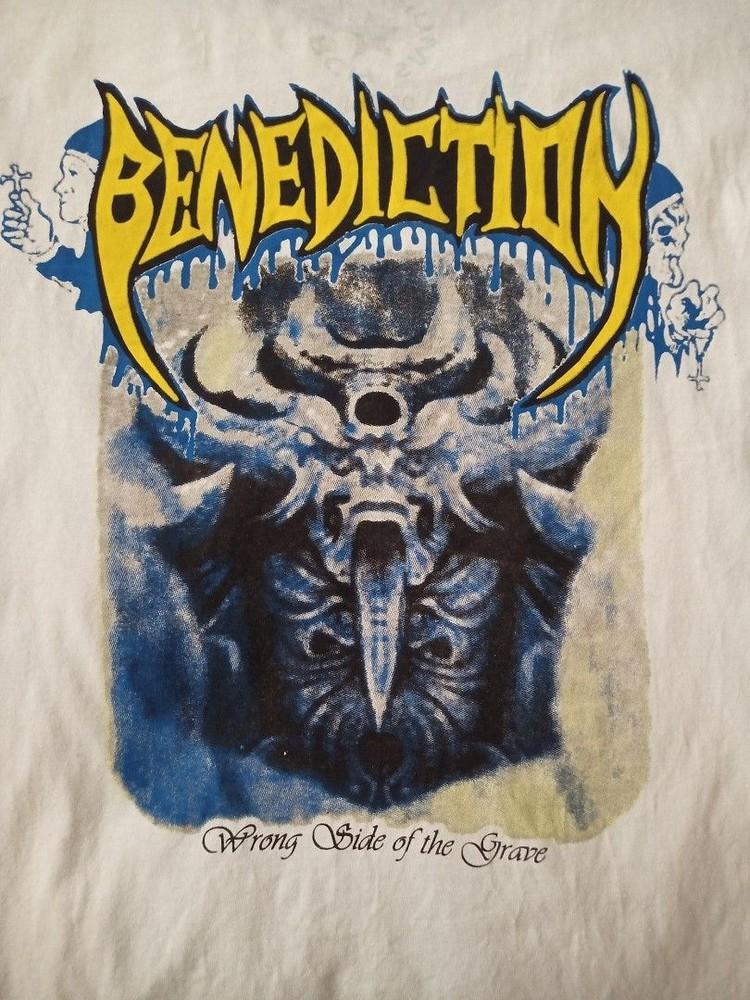 Редкая футболка с коротким рукавом группы Benediction Подарок для фаната Белая Все размеры AG946 Унисекс XXXL