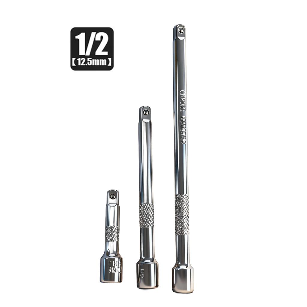 Socket Extension Rod Set Chrome Plated Steel Socket Ratchet Extension Rod 50/100/150/250mm Ratchet Socket Extender Hand Tool
