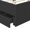Bed Frame with Drawers Black 180 x 200 cm Particleboard