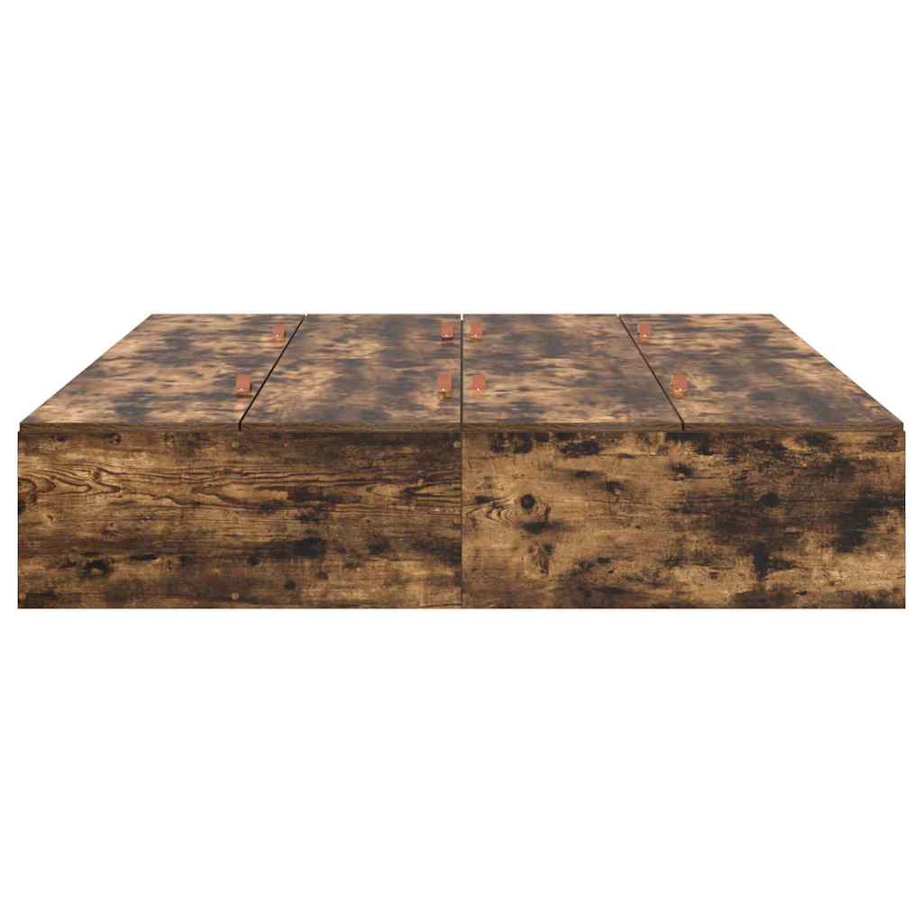 Storage Bed Frame Smoked Oak 150 X 200 Cm