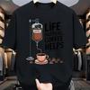 Men's T Shirt Life Happens, Coffee Helps Tee Casual Cotton Streetwear Oversize Casual O-Neck Novelty Graphic Summer Clothing