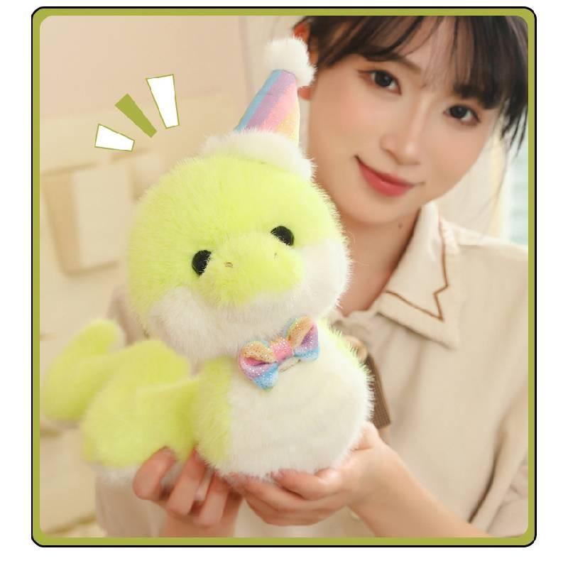 Birthday Snake Hat Animal Plush Toy Cartoon Stuffed Doll Room Gift Decoration