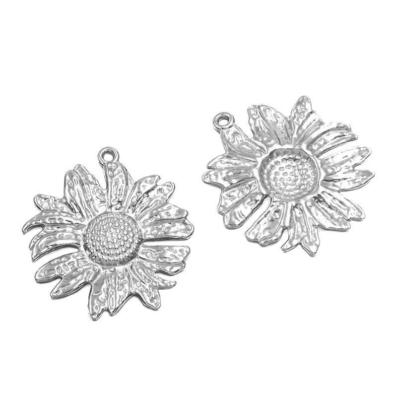 Colorfast Sunflower Butterfly Pendant, Stainless Steel Vacuum Plating, DIY Earring Jewelry 1 piece