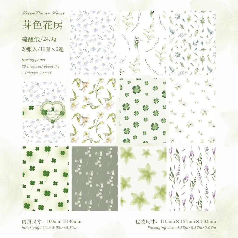 20pcs/lot Memo Pads Material Paper Omotoki Garden Diary DIY Scrapbooking Cards Junk Journal Retro Background Decoration Paper