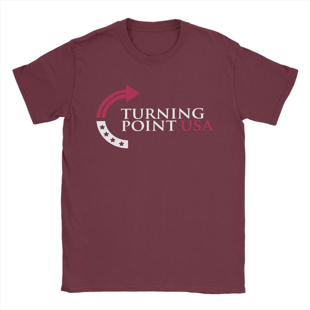 Charlie Kirk Turning Point USA T Shirts for Men Pure Cotton T-Shirt Crew Neck Rest In Peace Tees Short Sleeve Clothes Gift Idea