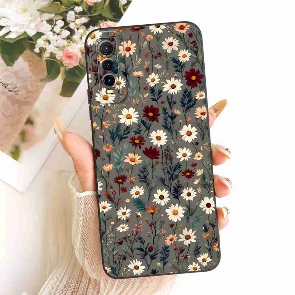 For vivo Y70s 5G Case Luxurious Flower Cartoon Silicone Back Cover For Vivo Y 70s Y51s Y51S V2002A Shockproof Phone Cases Fundas