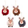 And Festive Cozy Large Wool Felt Reindeer Ornament With Charming Wooden Antlers