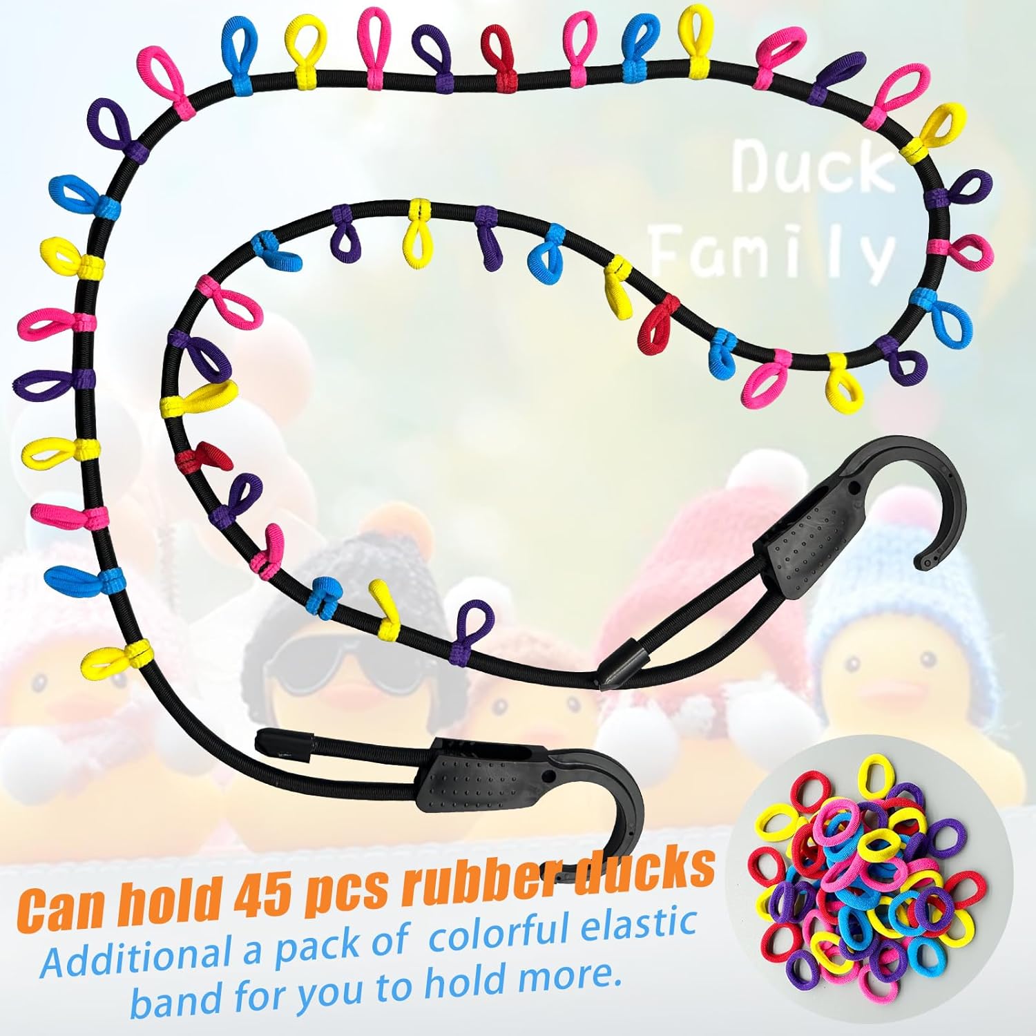 

Rubber Duck Holder for Jeep Owners, Duck Display Rope Paracord Strap for Jeep Wrangler YJ TJ JK JL JT, Jeep Ducking Interior Accessory (Rubber Ducks