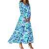 Women's Three-quarter Sleeves Fashionable Floral Print Loose Casual Comfortable Dress