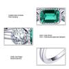 Gica Gema Solid 925 Sterling Silver Emerald  Rings For Women Sparkling Engagement Party Fine Jewelry Gift